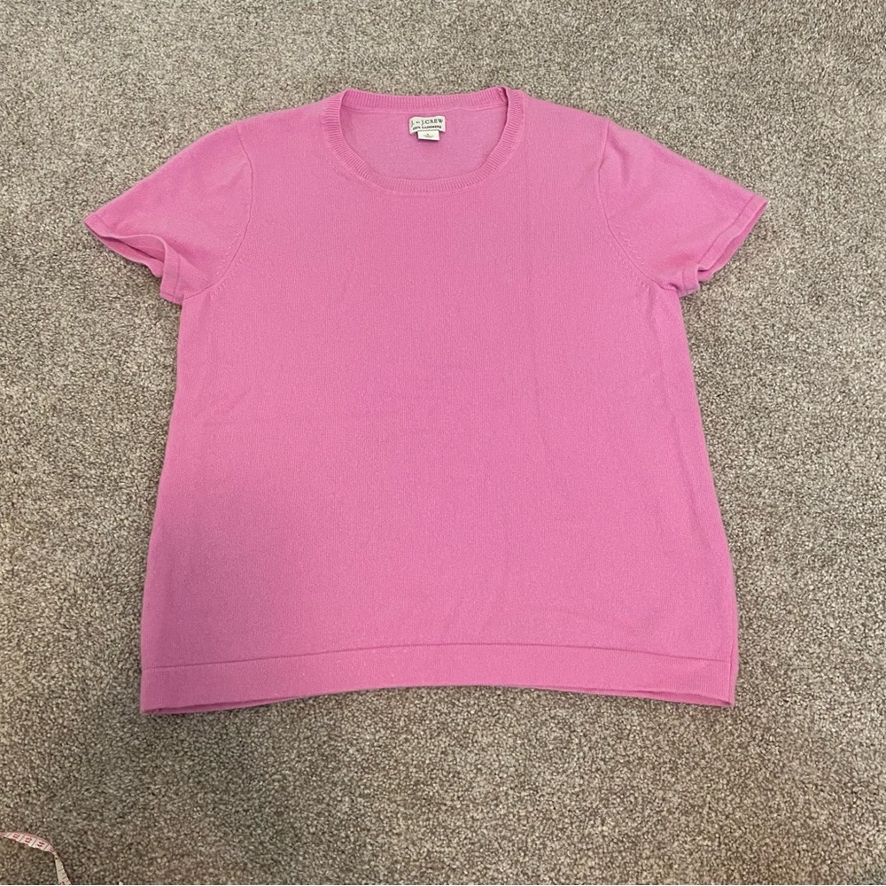 J. Crew Pink Short Sleeve Knit Sweater